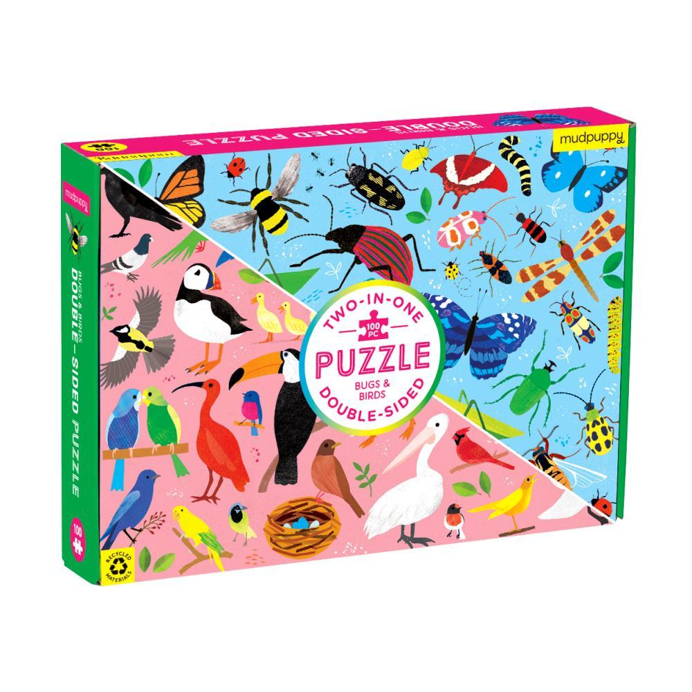 Mudpuppy Bugs & Birds 100 Piece Double- Sided Jigsaw Puzzle