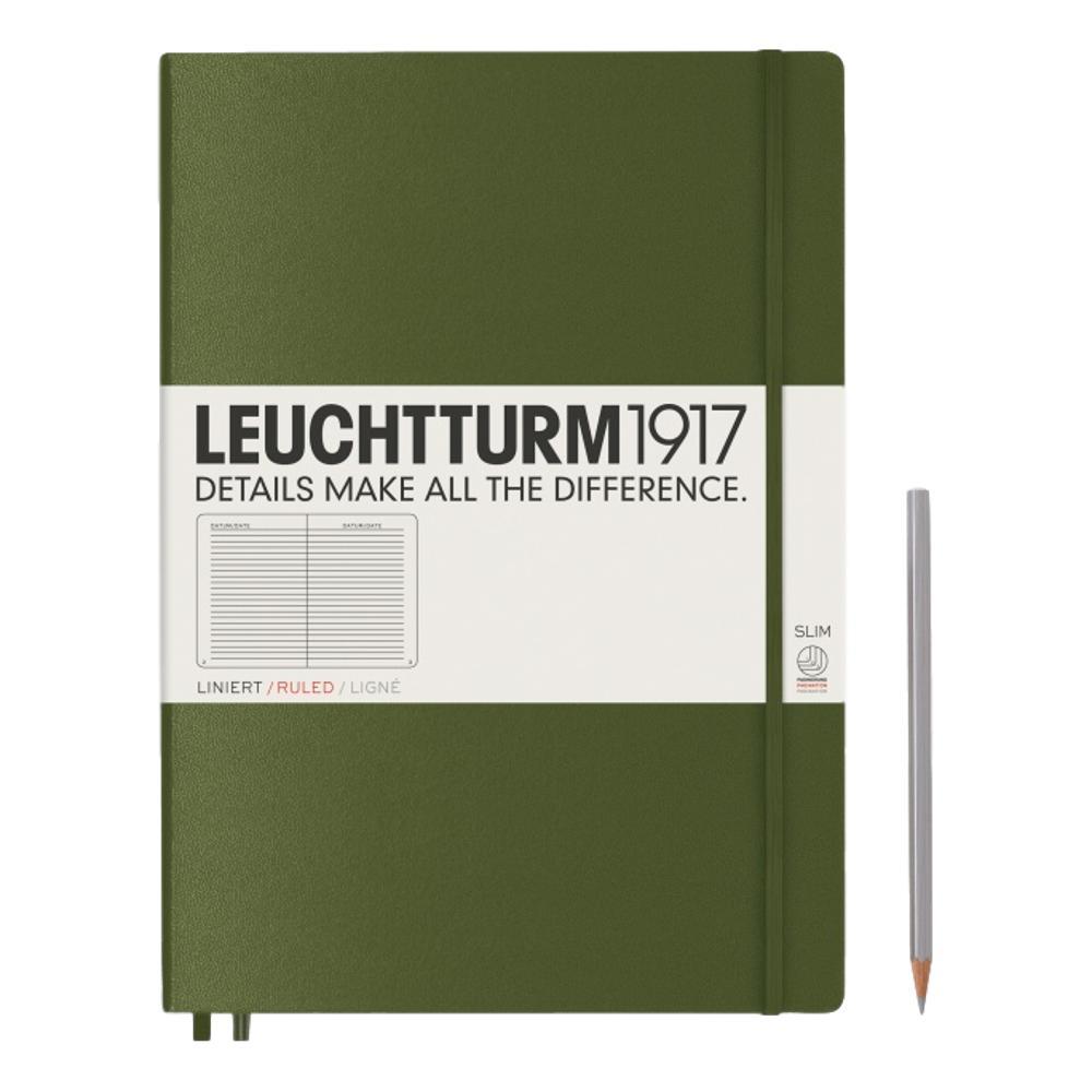 Leuchtturm1917 Hardcover Ruled Master Slim Notebook ARMY