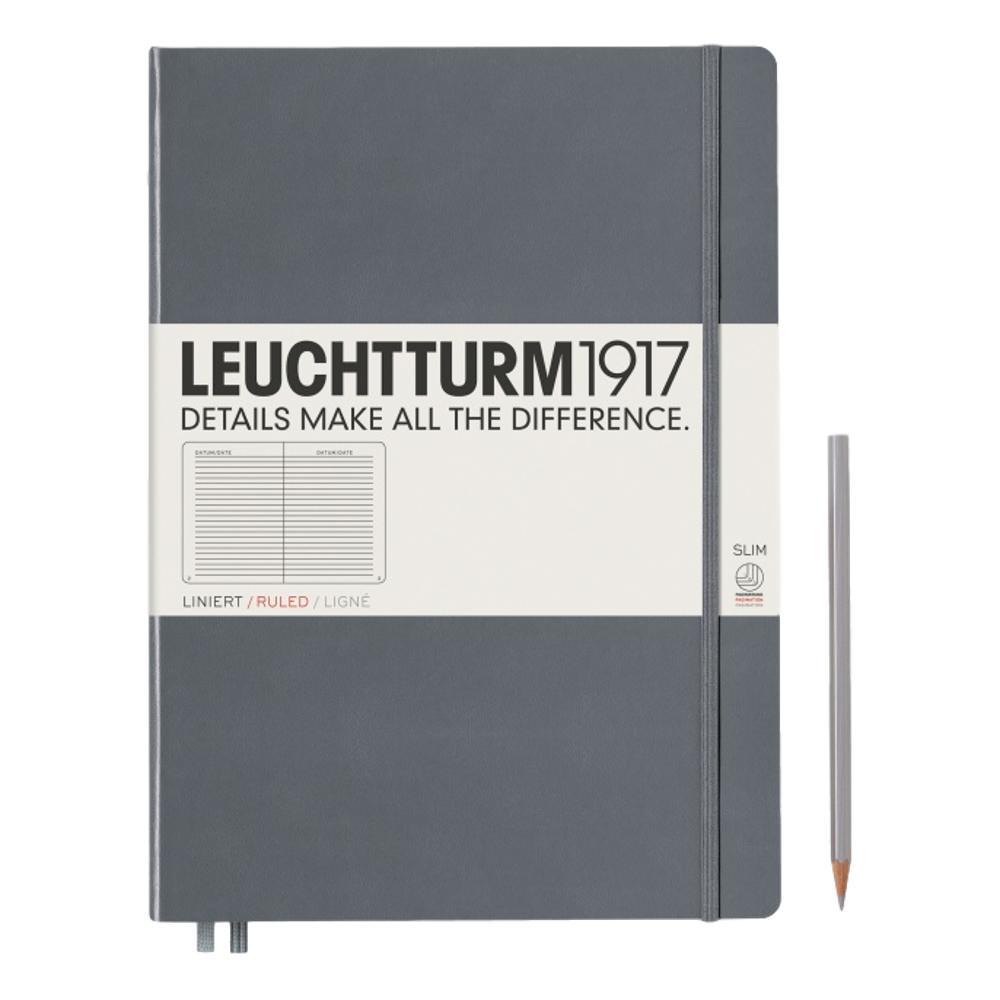 Leuchtturm1917 Hardcover Ruled Master Slim Notebook ANTHRACITE