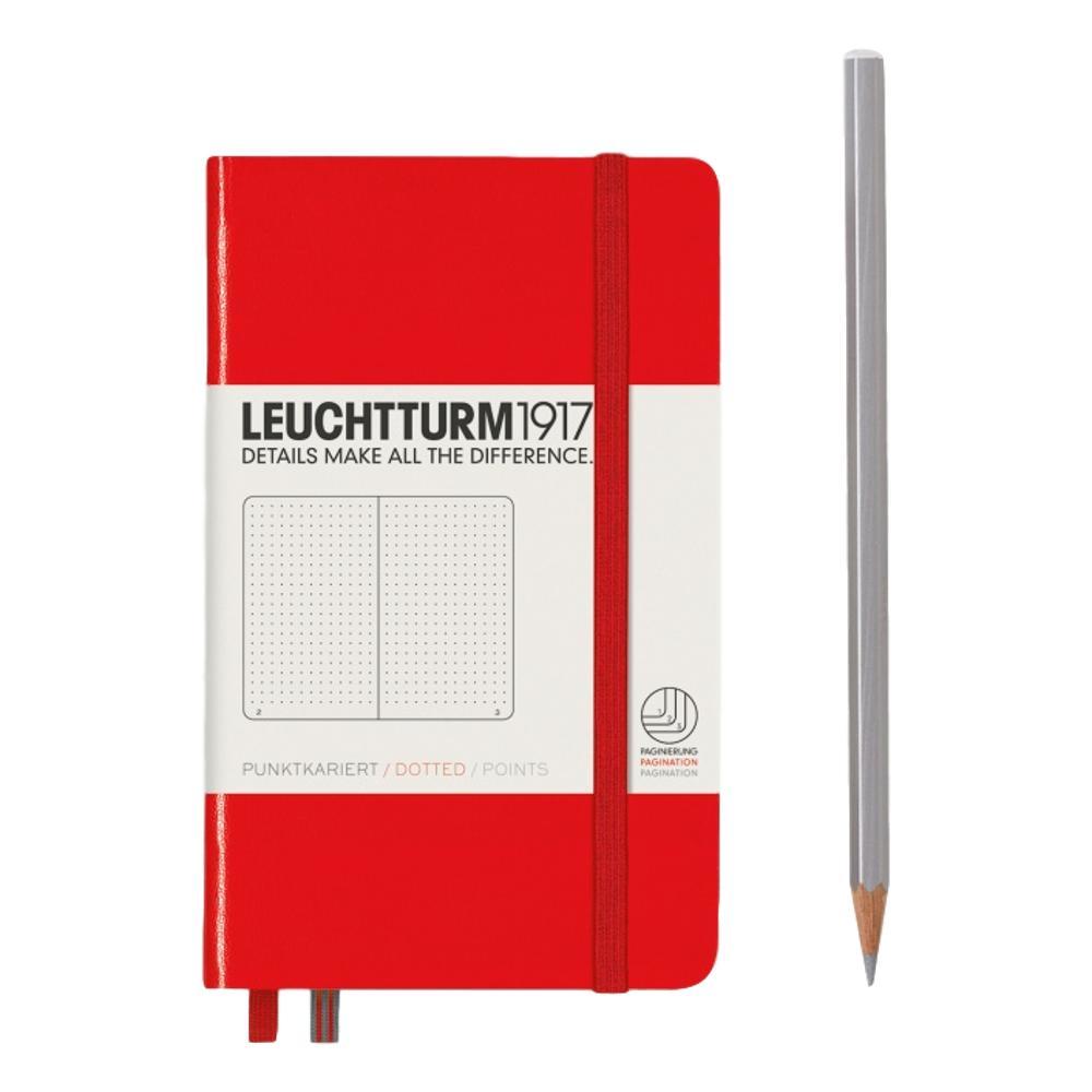 Leuchtturm1917 Hardcover Dotted Pocket Notebook RED