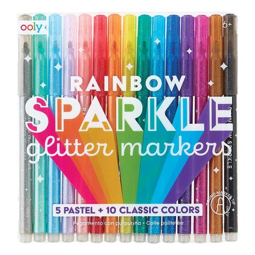 Ooly Rainbow Sparkle Glitter Markers - Set of 15