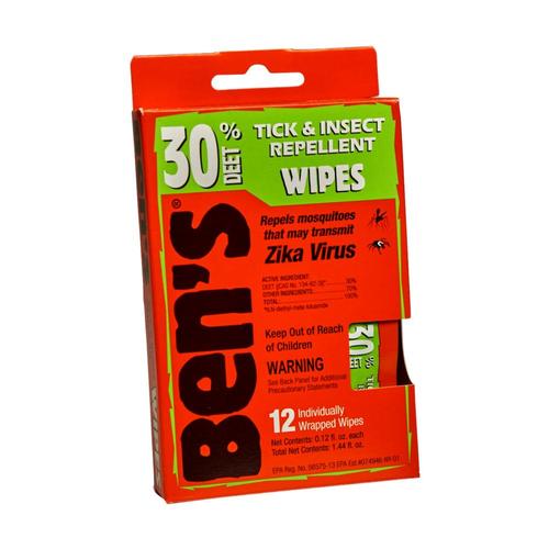 Ben's 30 Tick & Insect Repellent Wipes - 12 Pack