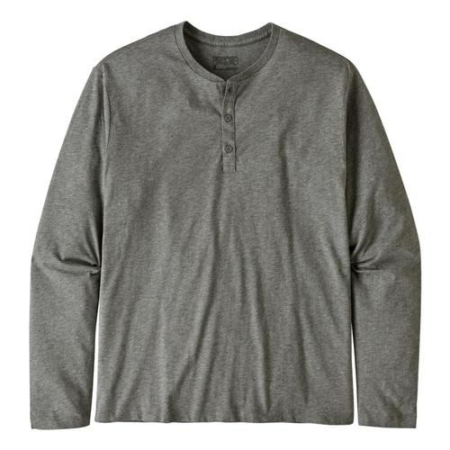 Patagonia Men's Long-Sleeved Organic Cotton Lightweight Henley Pullover Grey_fea