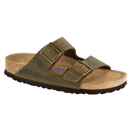 Birkenstock Women's Arizona Soft Footbed Oiled Leather Sandals - Narrow Jade.Ol