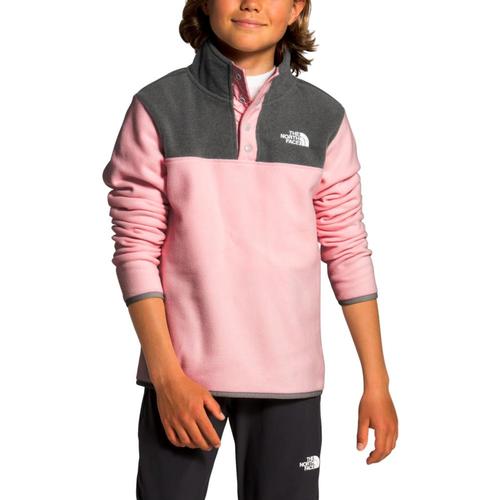 The North Face Youth Glacier 1/4 Snap Pullover Pink_8ed