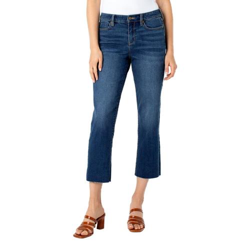 Liverpool Women's Crop Straight with Fray Hem Jeans Teatree