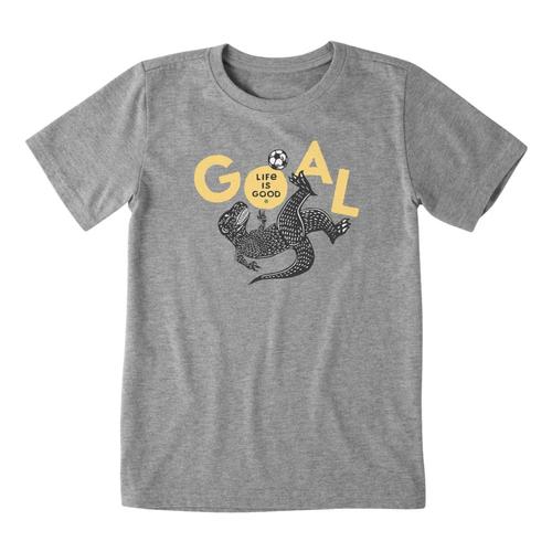 Life is Good Boys T-Rex Goal Crusher Tee Hthrgray