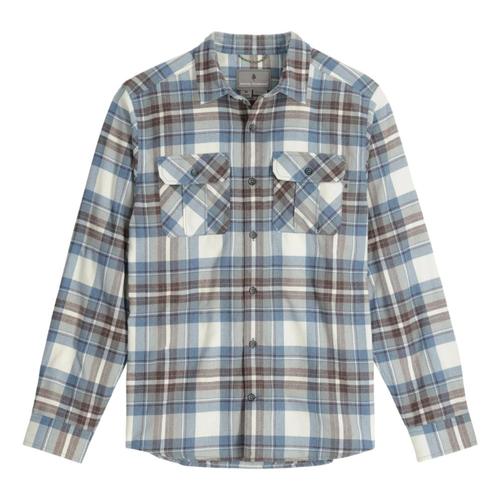 Royal Robbins Men's Lost Coast Flannel Plaid Long Sleeve Shirt Ivory_153