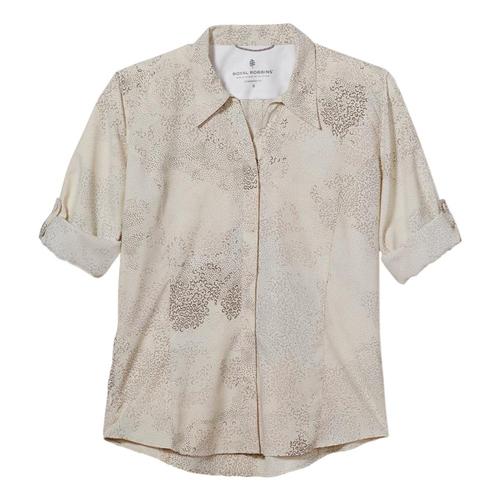 Royal Robbins Women's Expedition Print 3/4 Sleeve Shirt Creme_657