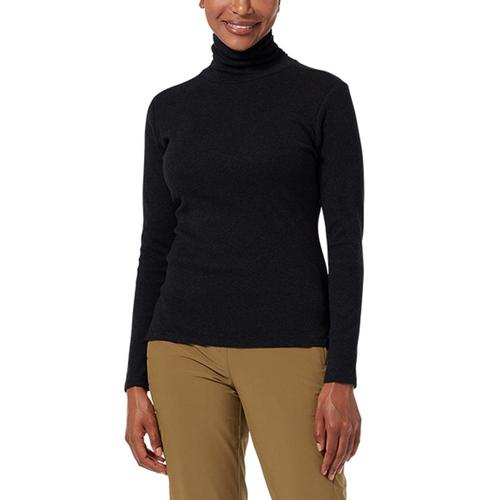 Royal Robbins Women's Kickback Organic Cotton Turtleneck Jetblack_80