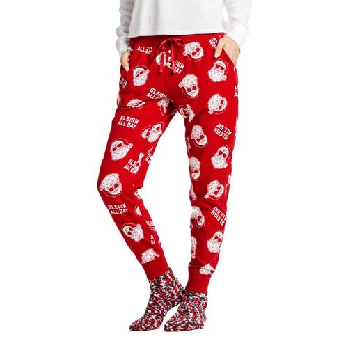Life is Good Women's Sleigh All Day Pattern Snuggle Up Sleep Joggers Positivered