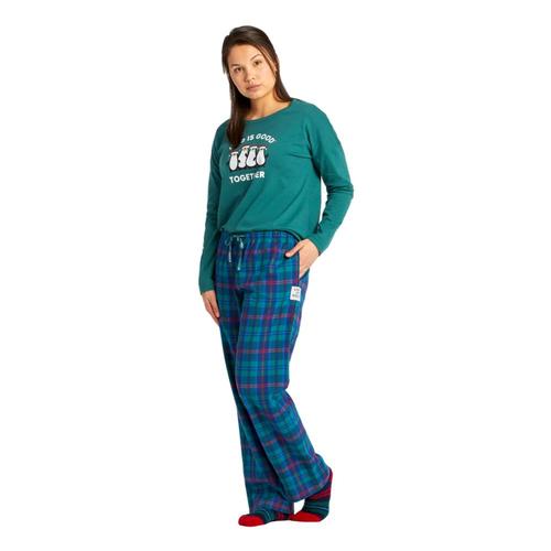 Life is Good Women's Holiday Plaid Classic Sleep Pants Darkestblue