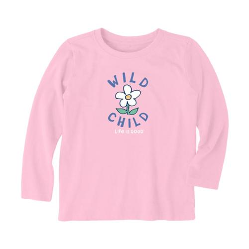 Life is Good Toddler Wild Child Long Sleeve Crusher Tee Hpypink