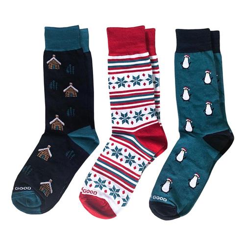 Life is Good Men's Holiday Crew Socks 3-Pack Holiday