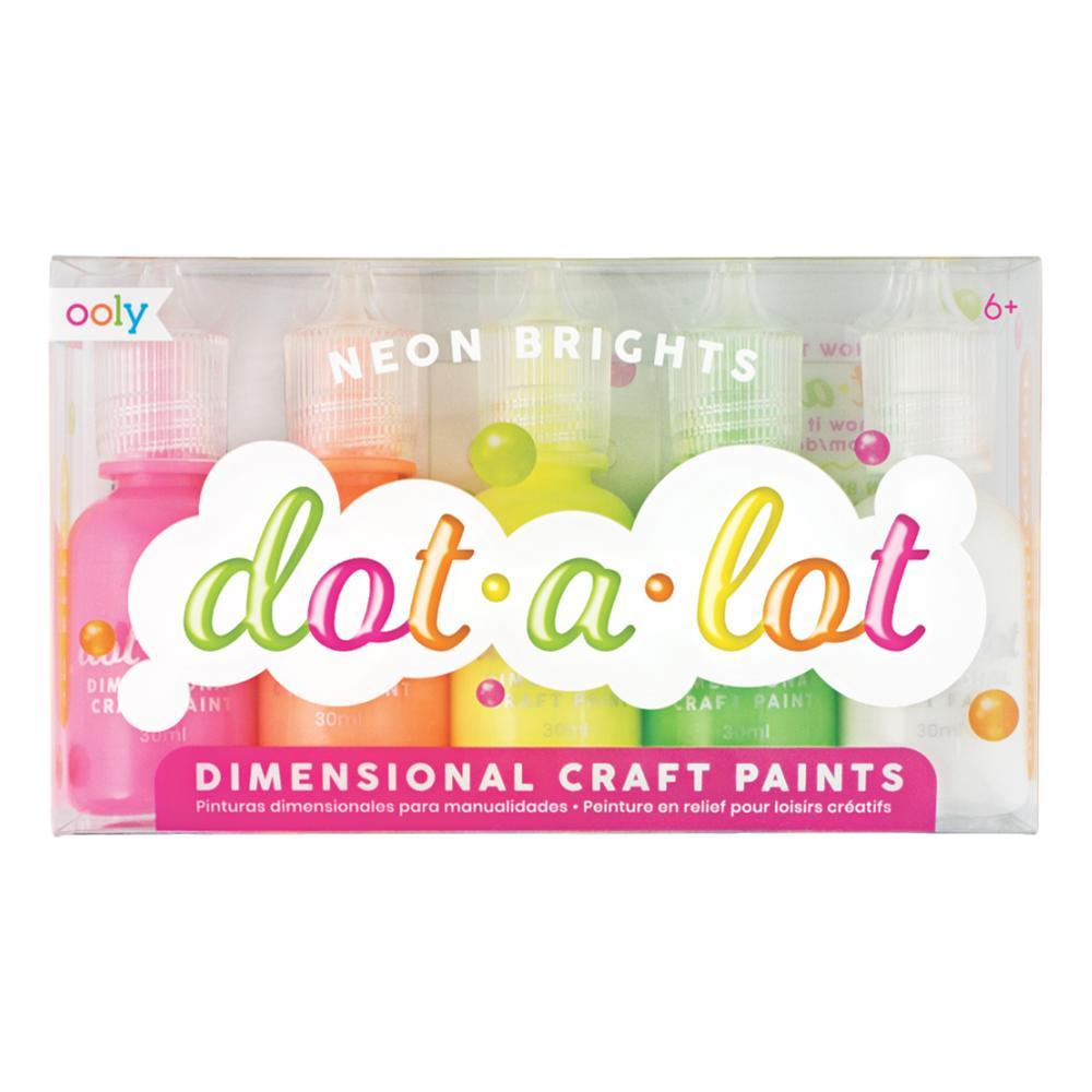  Ooly Dot- A- Lot Neon Brights Craft Paint - Set Of 5