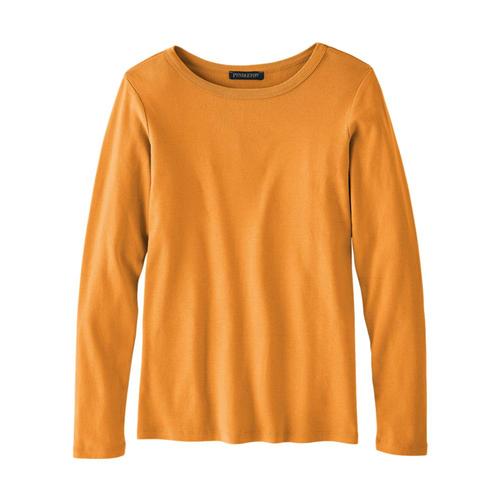 Pendleton Women's Long-Sleeve Cotton Ribbed Tee Gold_73822