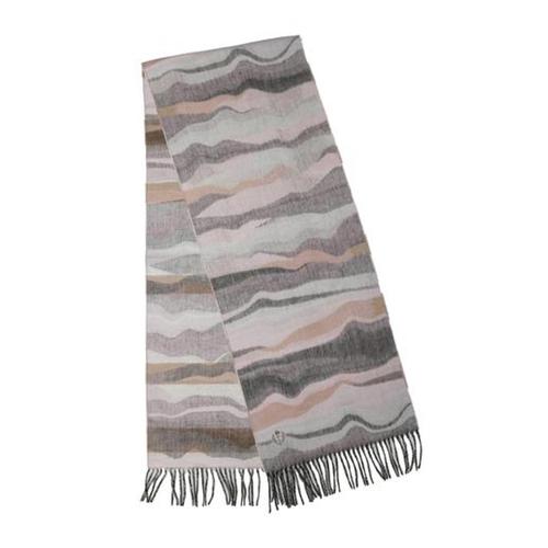 V. Fraas Graphic Waves Woven Cashmink Scarf Ltrose_410