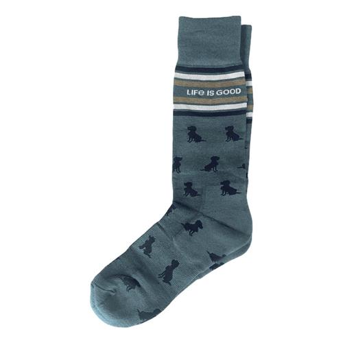 Life is Good Men's Crew Socks Dogs Dog