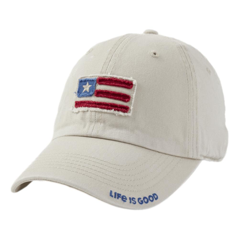 Life is Good American Flag Tattered Chill Cap BONE