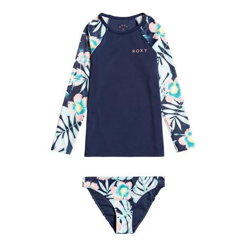Roxy Girls Hawaii Story Long Sleeve Swimsuit Set Indgflr_bsp7