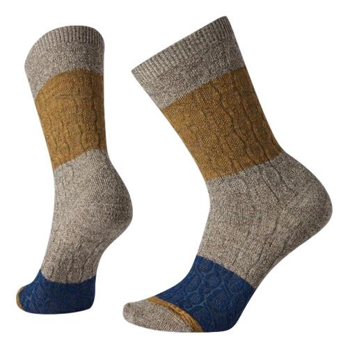 Smartwool Women's Color Block Cable Crew Socks Taupe_236