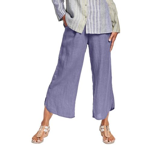 FLAX Women's Generous Shirttail Flood Pants Lilac