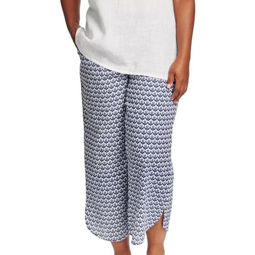 FLAX Women's Generous Shirttail Flood Pants Navyregal