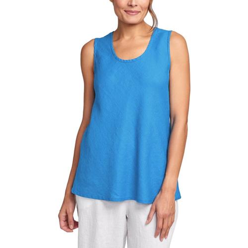 FLAX Women's Sleeveless Bias Top Azure