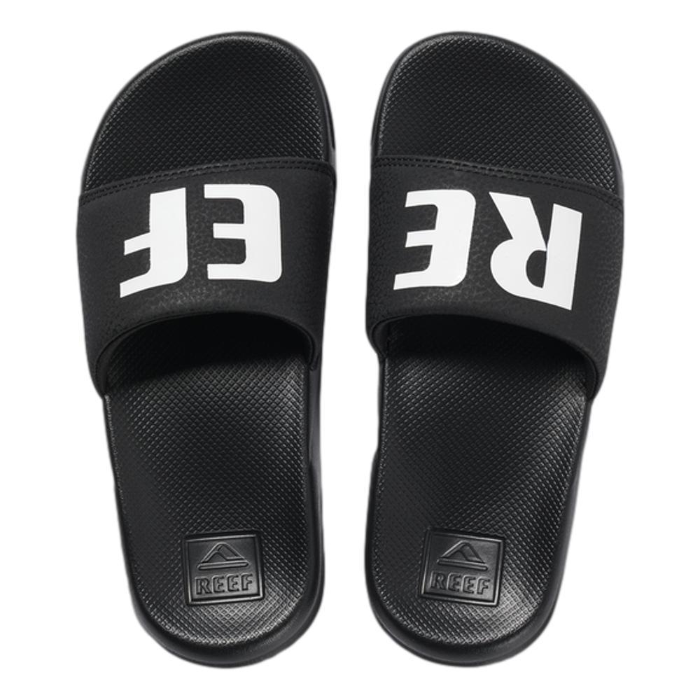 Reef Kids One Slide Sandals BLACK_WHITE