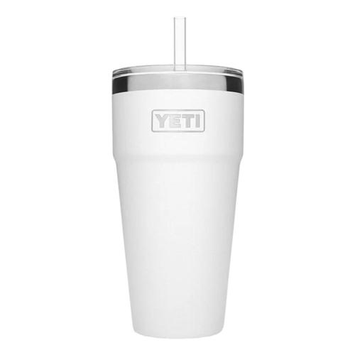 YETI Rambler 26oz Stackable Cup with Straw Lid White