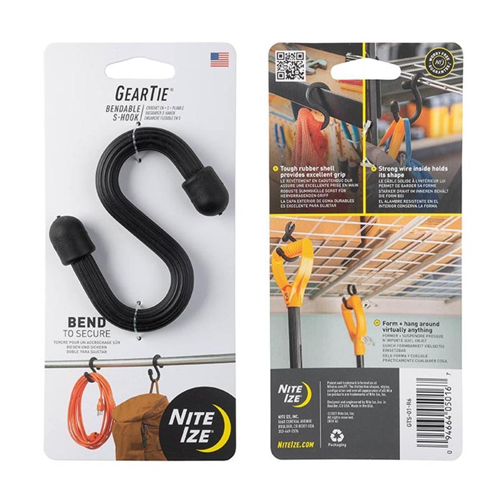 NiteIze Gear Tie Bendable S-Hook BLACK