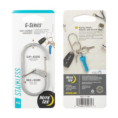 NiteIze G-Series Dual Chamber Carabiner #4 Stainless