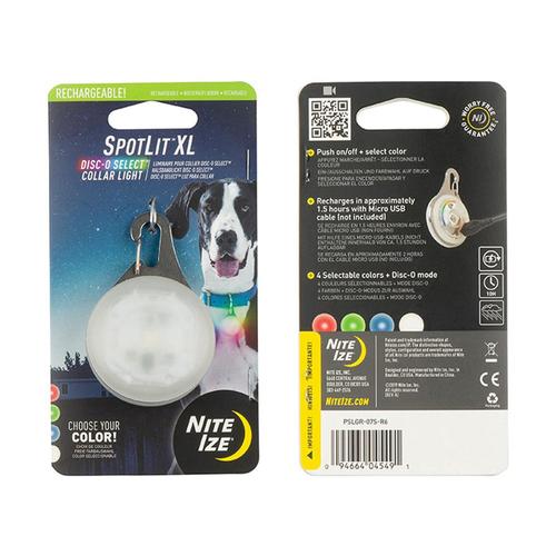 NiteIze SpotLit XL Rechargeable Collar Light - Disc-O-Select Disco_select