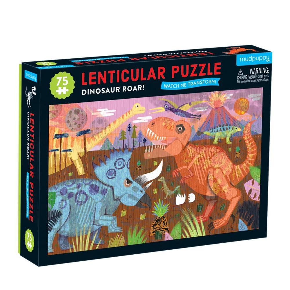  Mudpuppy Dinosaur Roar 75 Piece Lenticular Jigsaw Puzzle