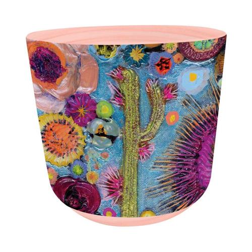 Greenbox Art Blooms On Cerulean Blue Plant Pot