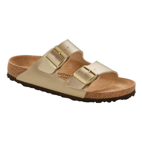 Birkenstock Women's Arizona Birko-Flor Sandals - Narrow Gold.Brko