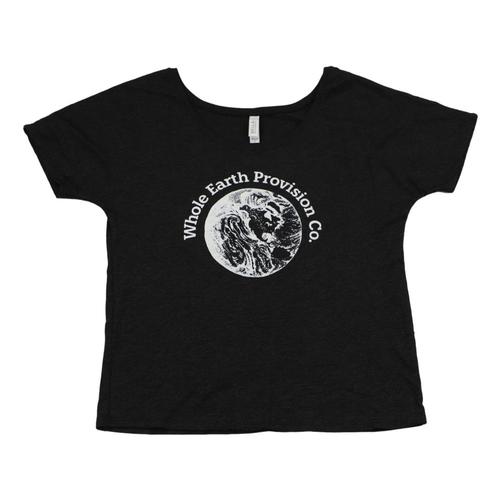 Whole Earth Women's Earth from Space Flowy T-Shirt Charcoal