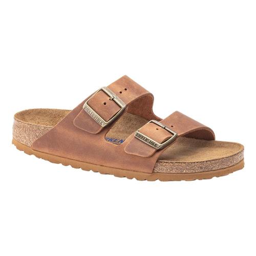 Birkenstock Men's Arizona Soft Footbed Suede Sandals - Regular Cognac.Ol