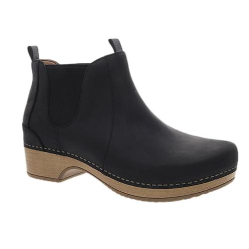 Dansko Women's Becka Oiled Pull Up Boots Blk.Olplp