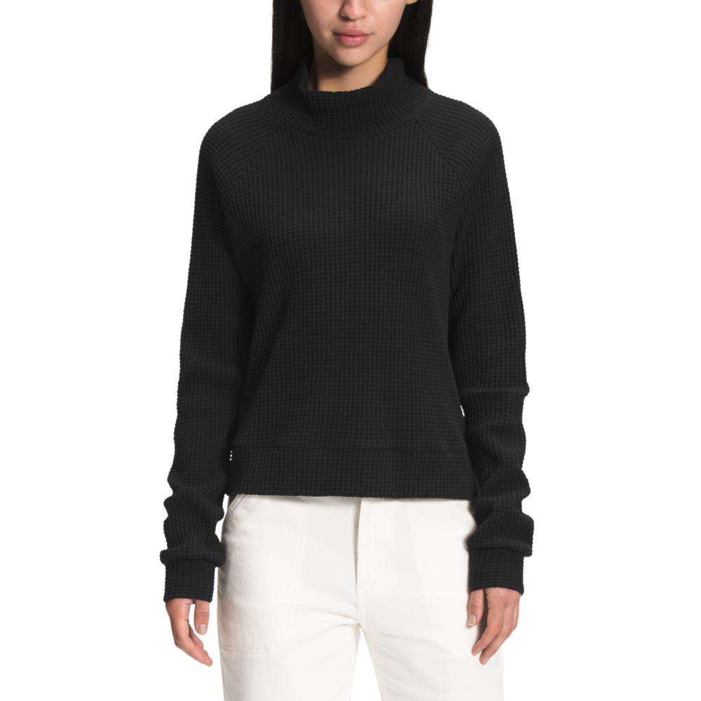 The North Face Women's Long Sleeve Mock Neck Chabot Top BLACK_JK3