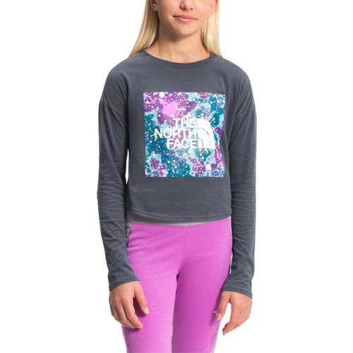 The North Face Girls' Long Sleeve Graphic Tee Shirt Vangrey_174