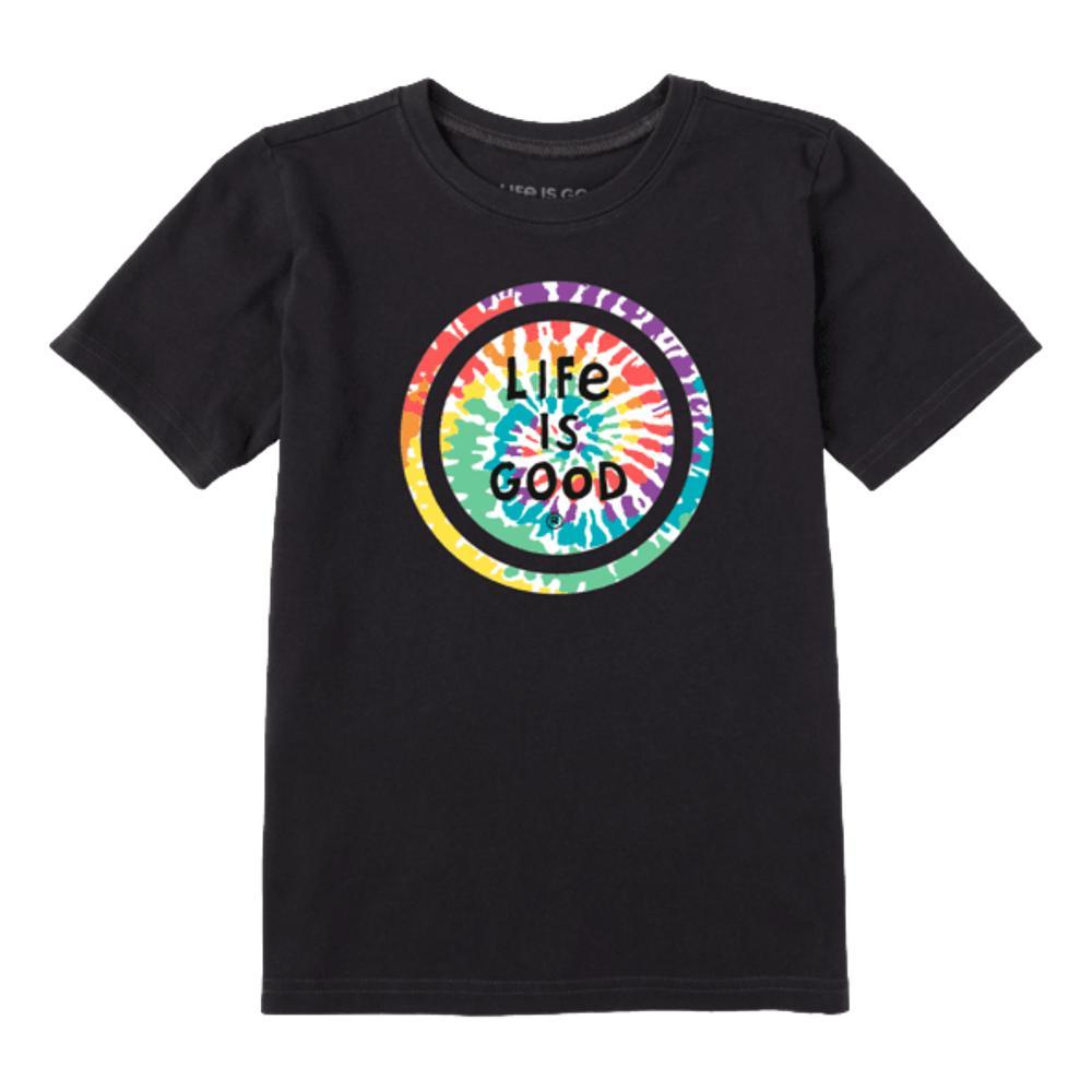 Life is Good Kids Naive Tie Dye Coin Crusher Tee JETBLACK