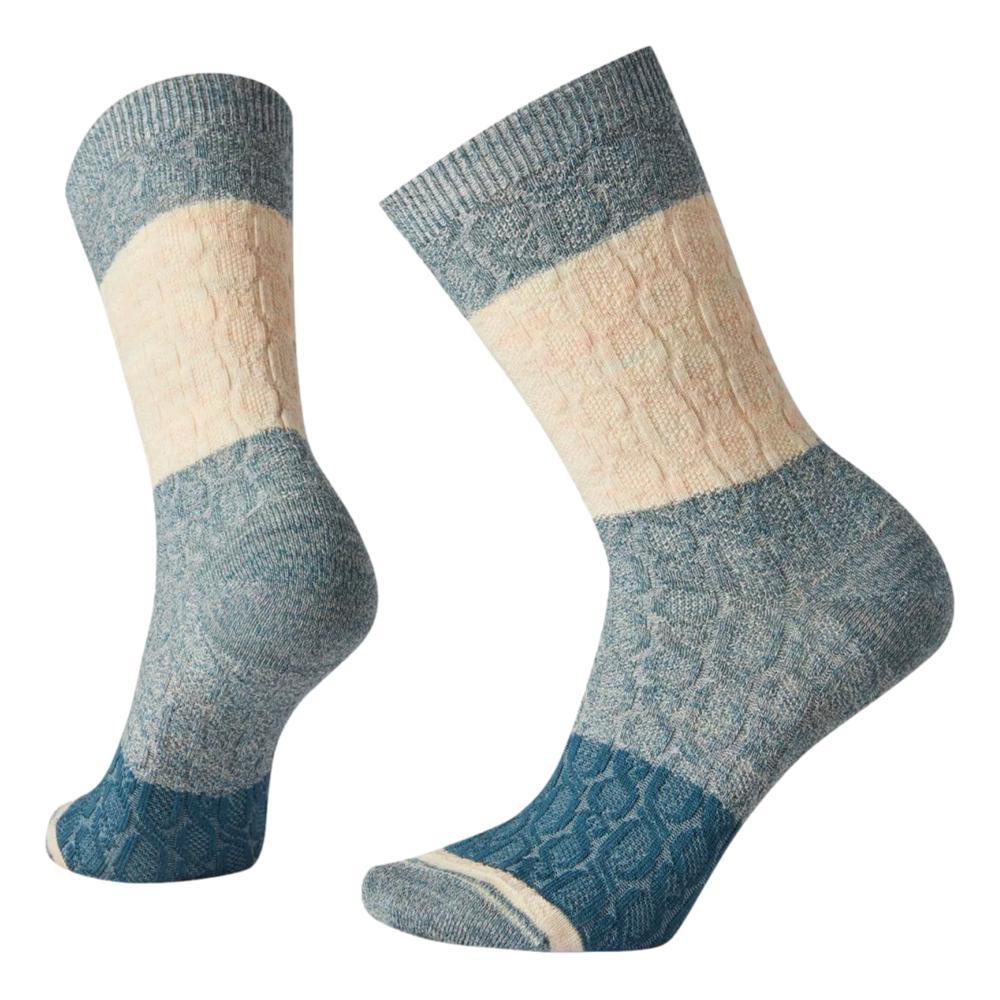Smartwool Women's Color Block Cable Crew Socks PRUSSIANBLUE_F12