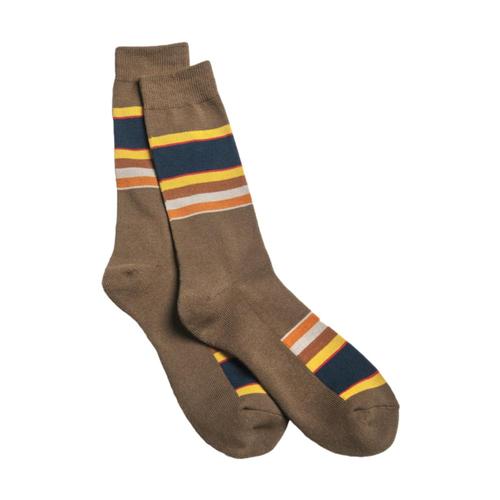 Pendleton Unisex National Park Stripe Crew Socks Beige