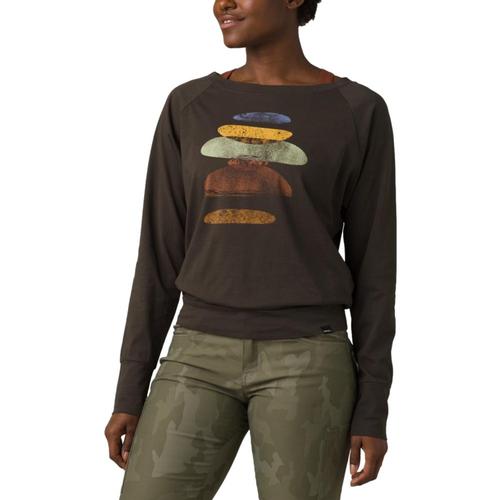 prAna Women's Organic Graphic Long Sleeve Shirt Blackstone