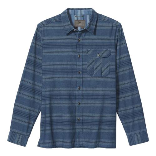 Royal Robbins Men's Covert Cord Organic Cotton Stripe Long Sleeved Shirt Teal_405