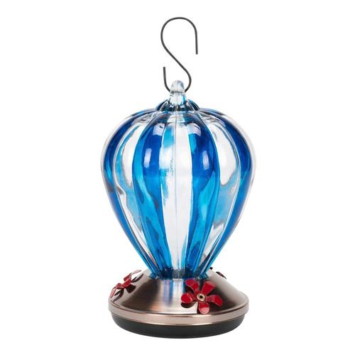 Red Carpet Studios Blue Balloon Glass Hummingbird Feeder 