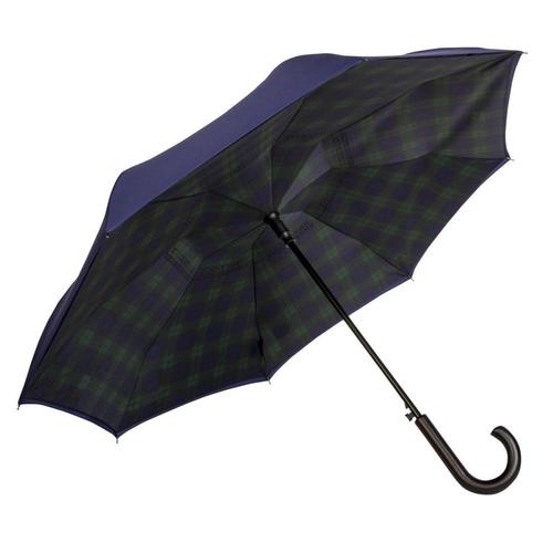 ShedRain UnbelievaBrella Reverse Umbrella Closing Auto Open Crook Handle Stick Navy_blkw