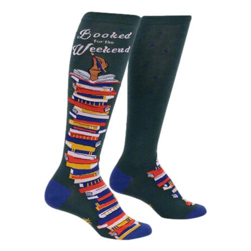 Sock It to Me Women's Booked For The Weekend Knee High Socks Books