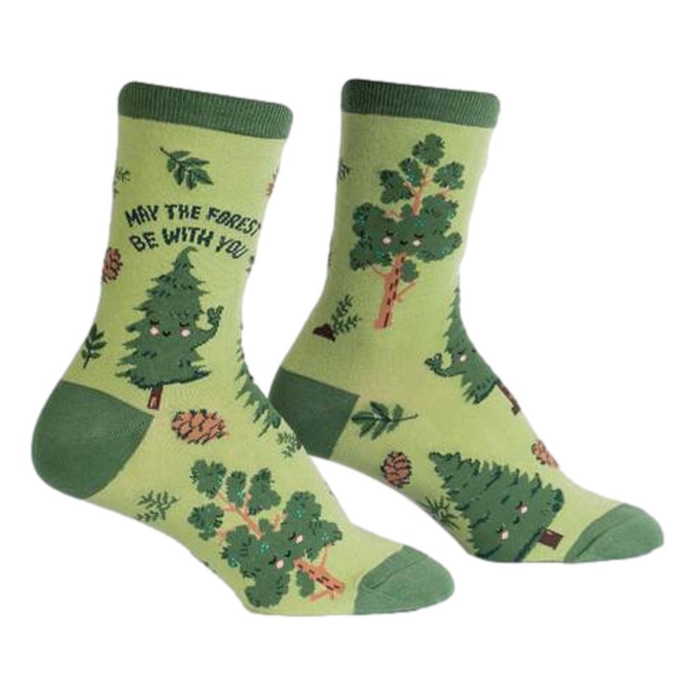 Sock It to Me Women's May The Forest Be With You Crew Socks GREEN